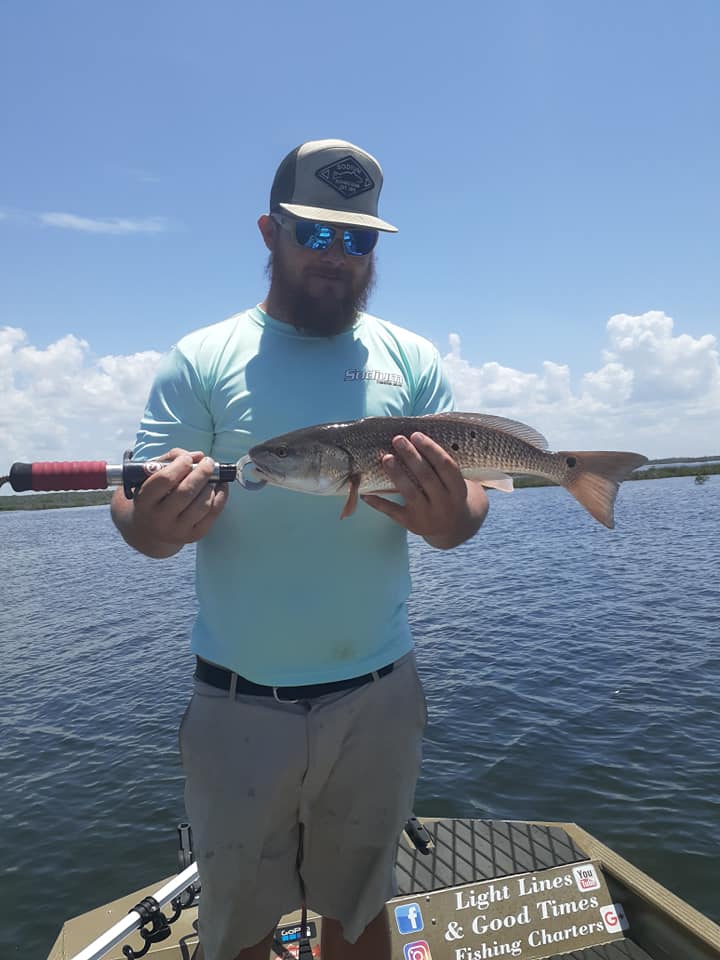 Man holding Red fish