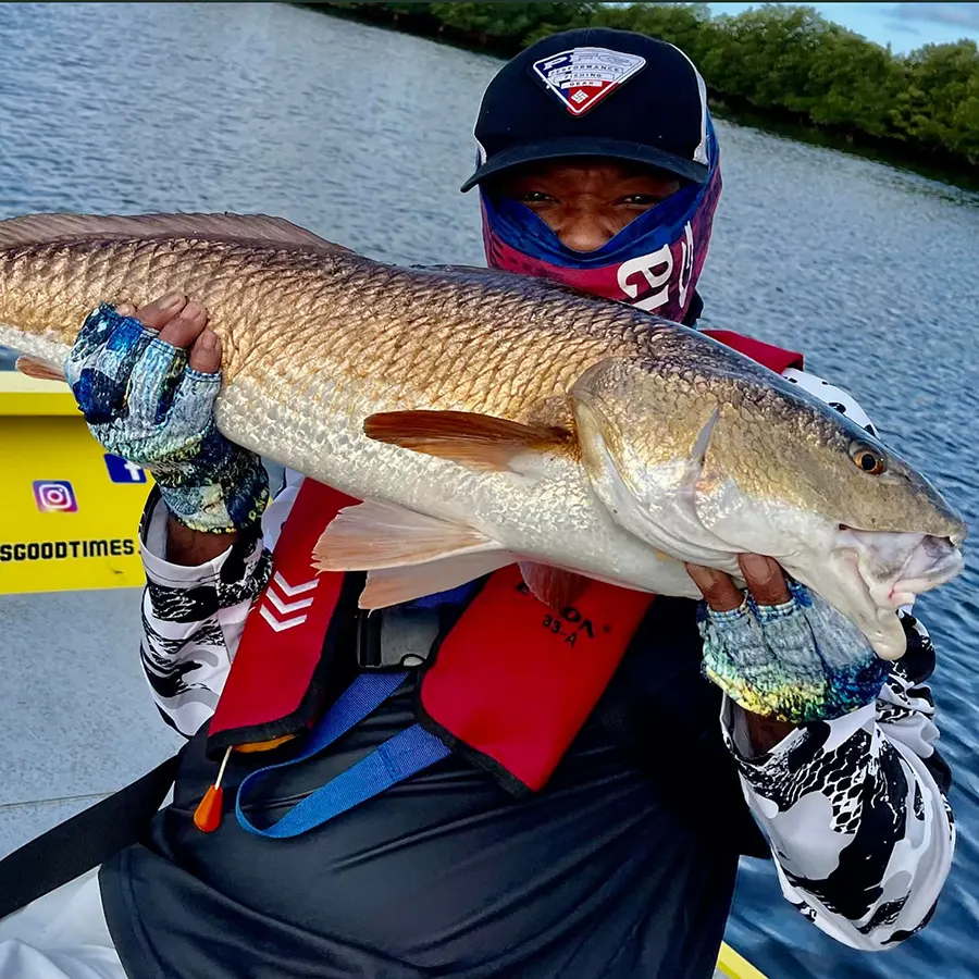 Jimmy Ray Rodgers Holding Monster Red Fish- Fishing Review